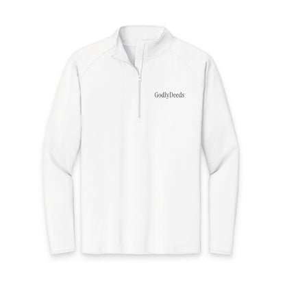 Embroidered Quarter-Zip Pullover — 'Gently Dazed' Performance Top