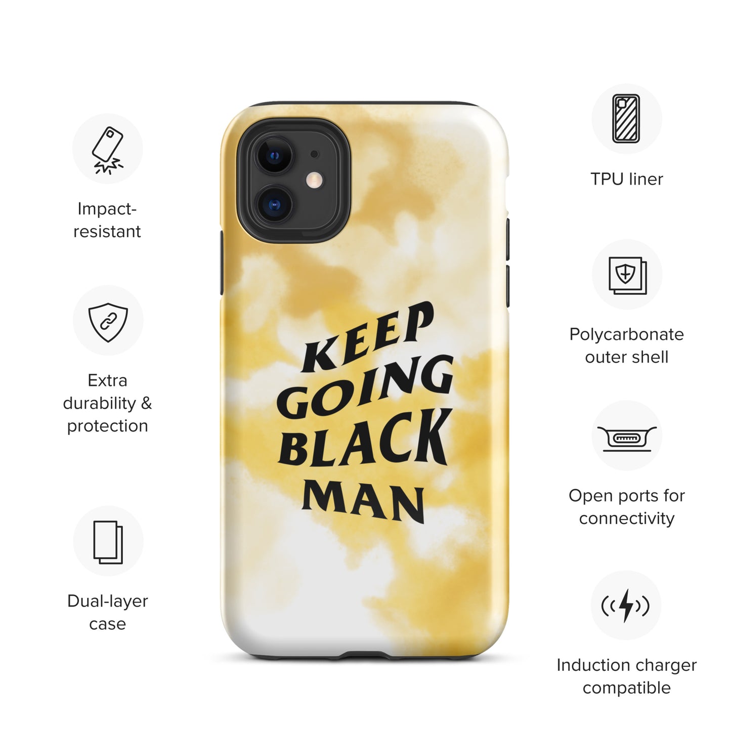 Keep Going Black Man Tough Case for iPhone®