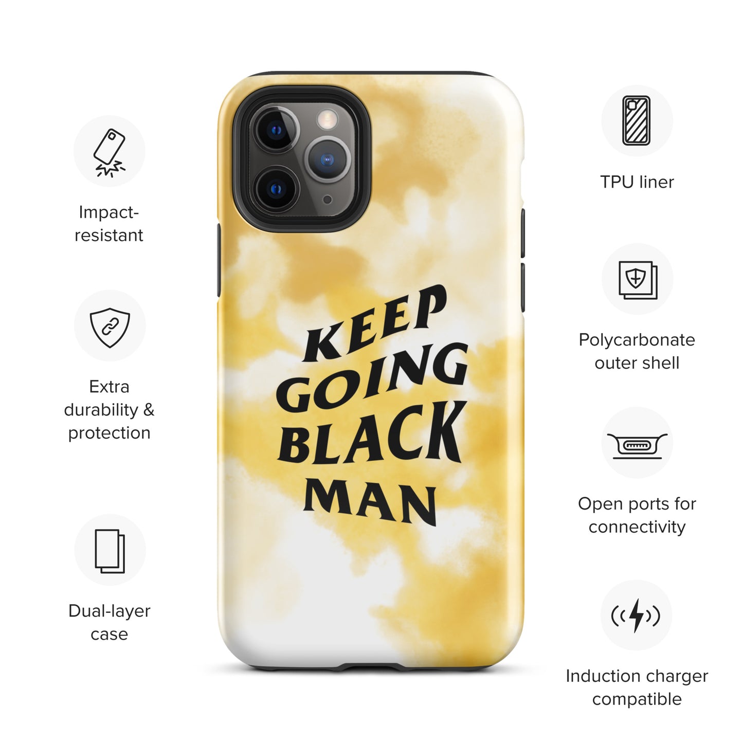 Keep Going Black Man Tough Case for iPhone®