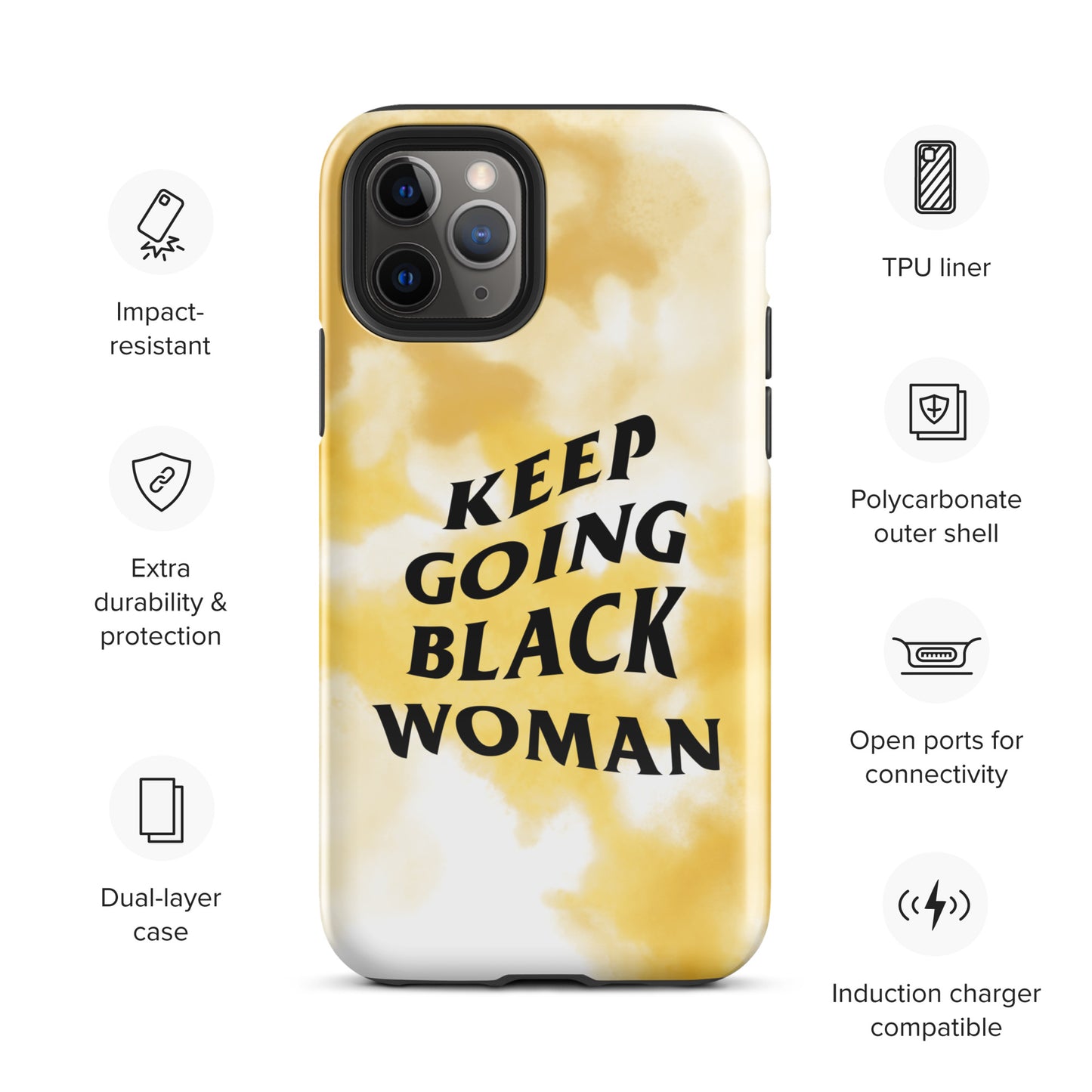 Keep Going Black Woman Tough Case for iPhone®