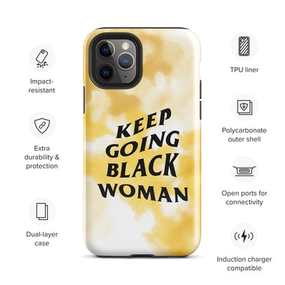 Keep Going Black Woman Tough Case for iPhone®