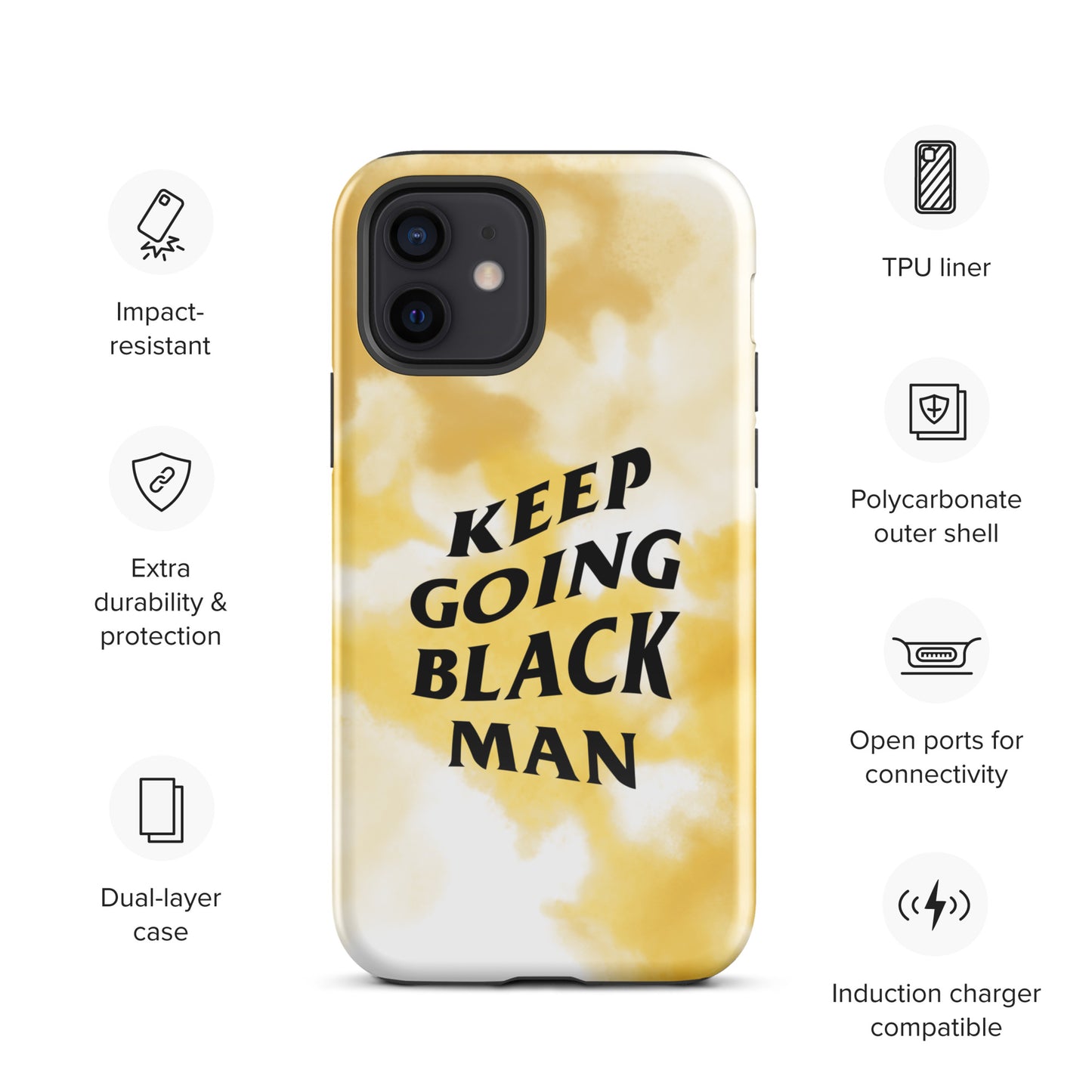 Keep Going Black Man Tough Case for iPhone®