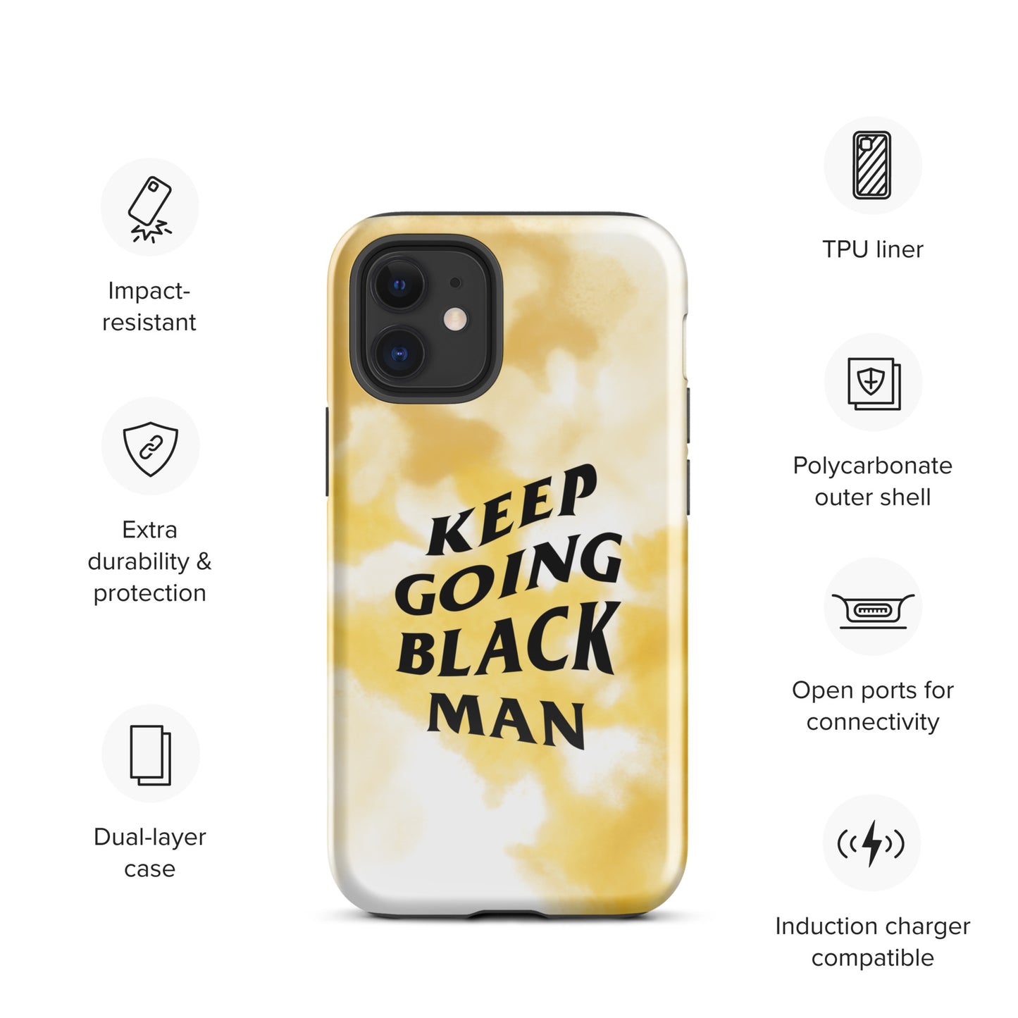 Keep Going Black Man Tough Case for iPhone®