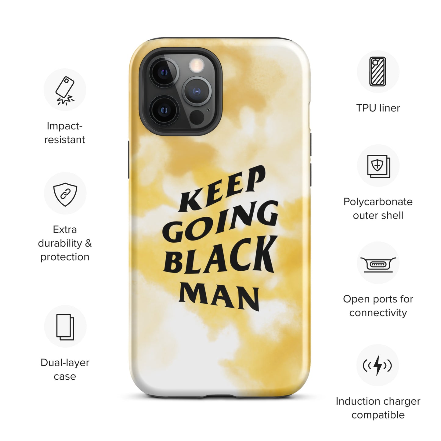 Keep Going Black Man Tough Case for iPhone®