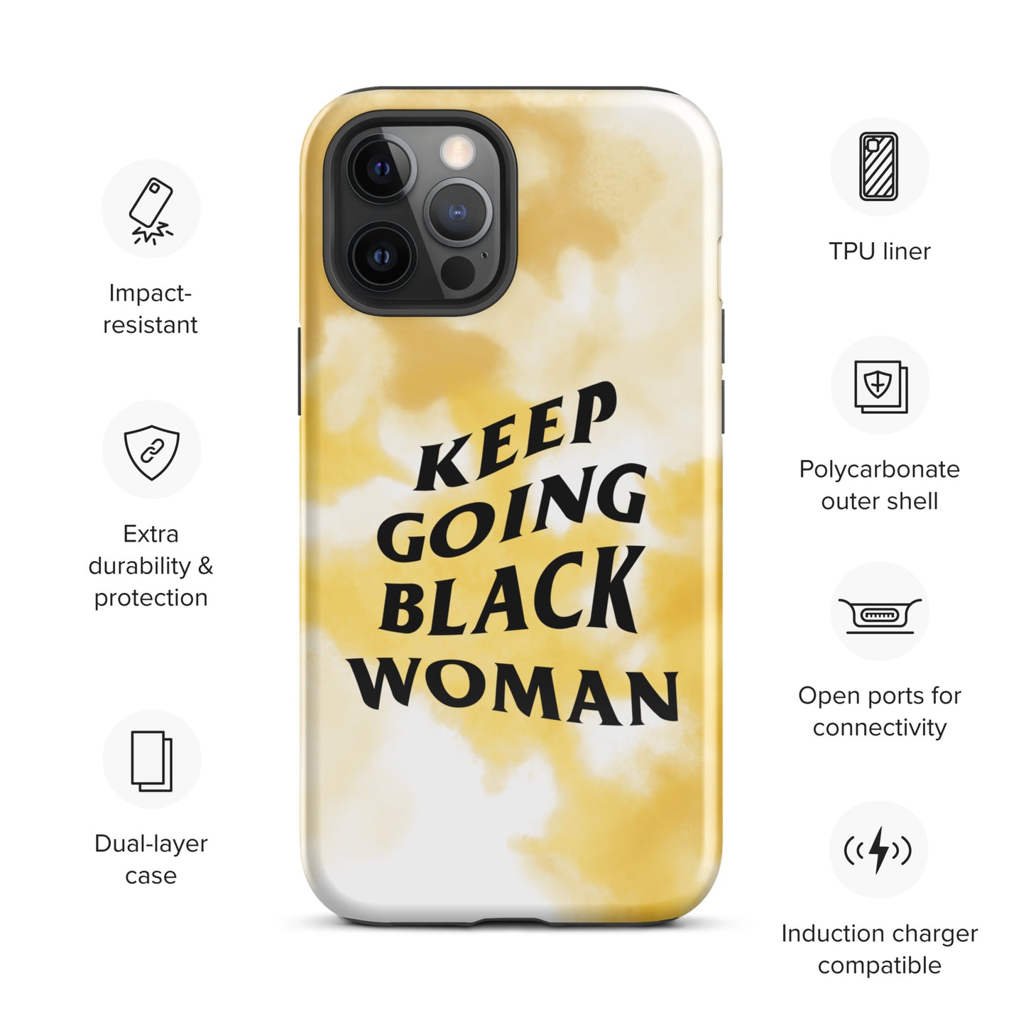 Keep Going Black Woman Tough Case for iPhone®