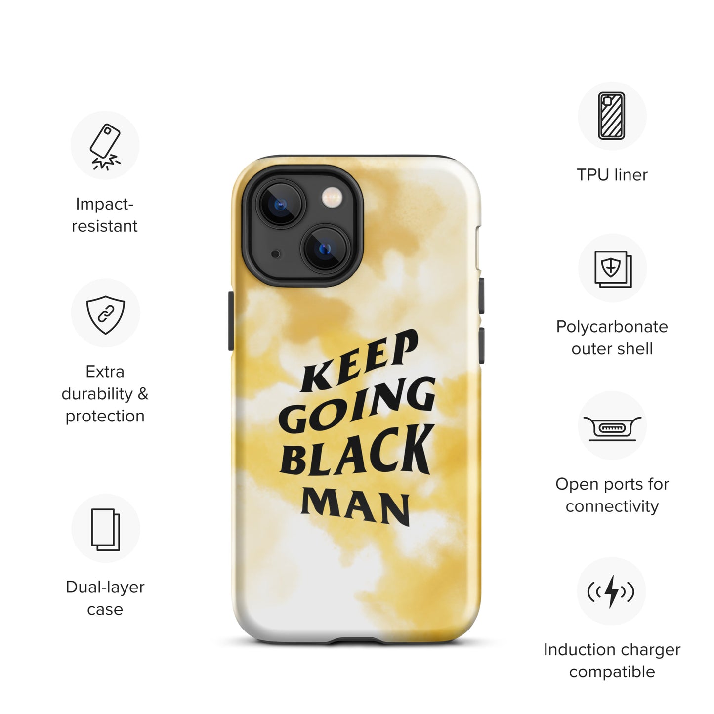 Keep Going Black Man Tough Case for iPhone®