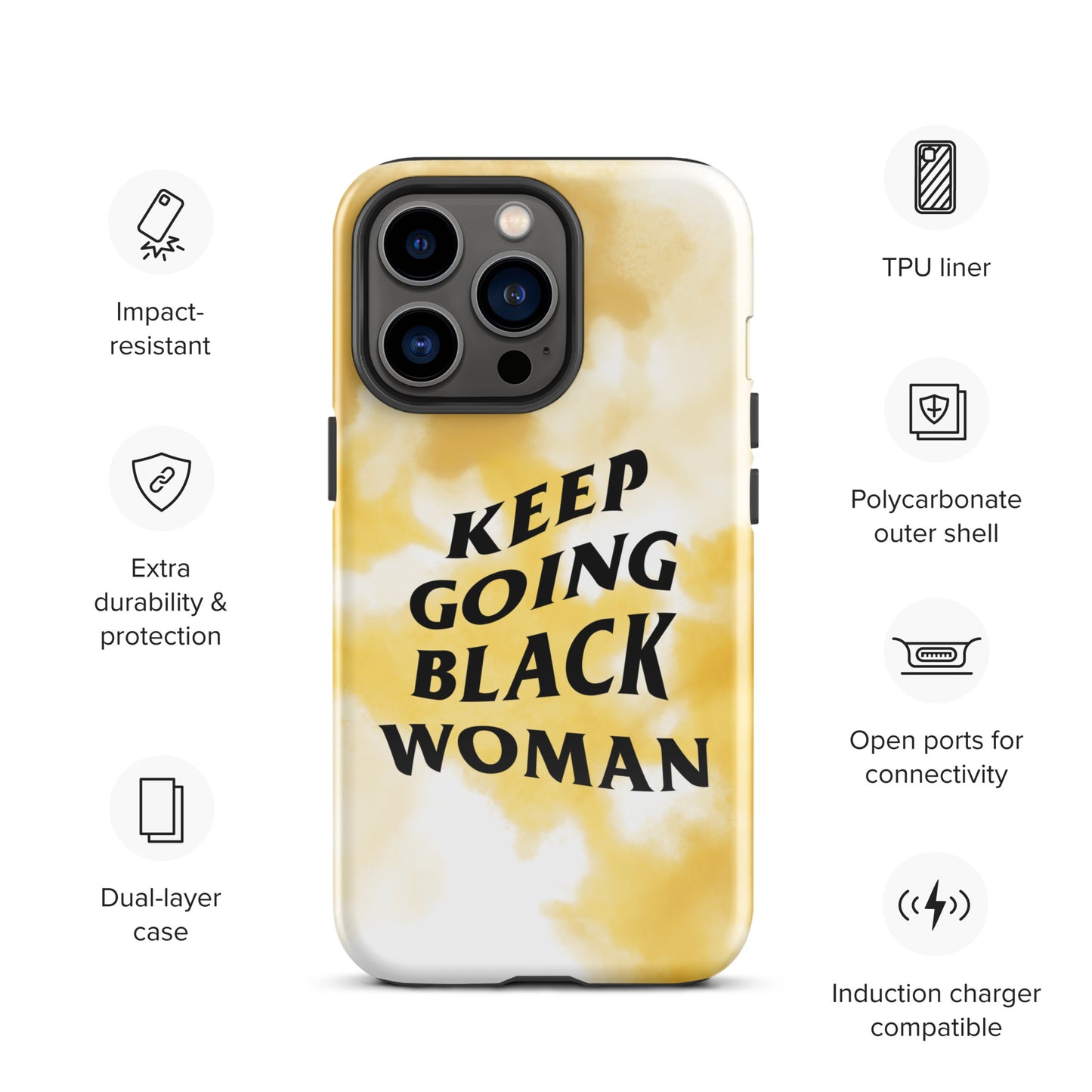 Keep Going Black Woman Tough Case for iPhone®