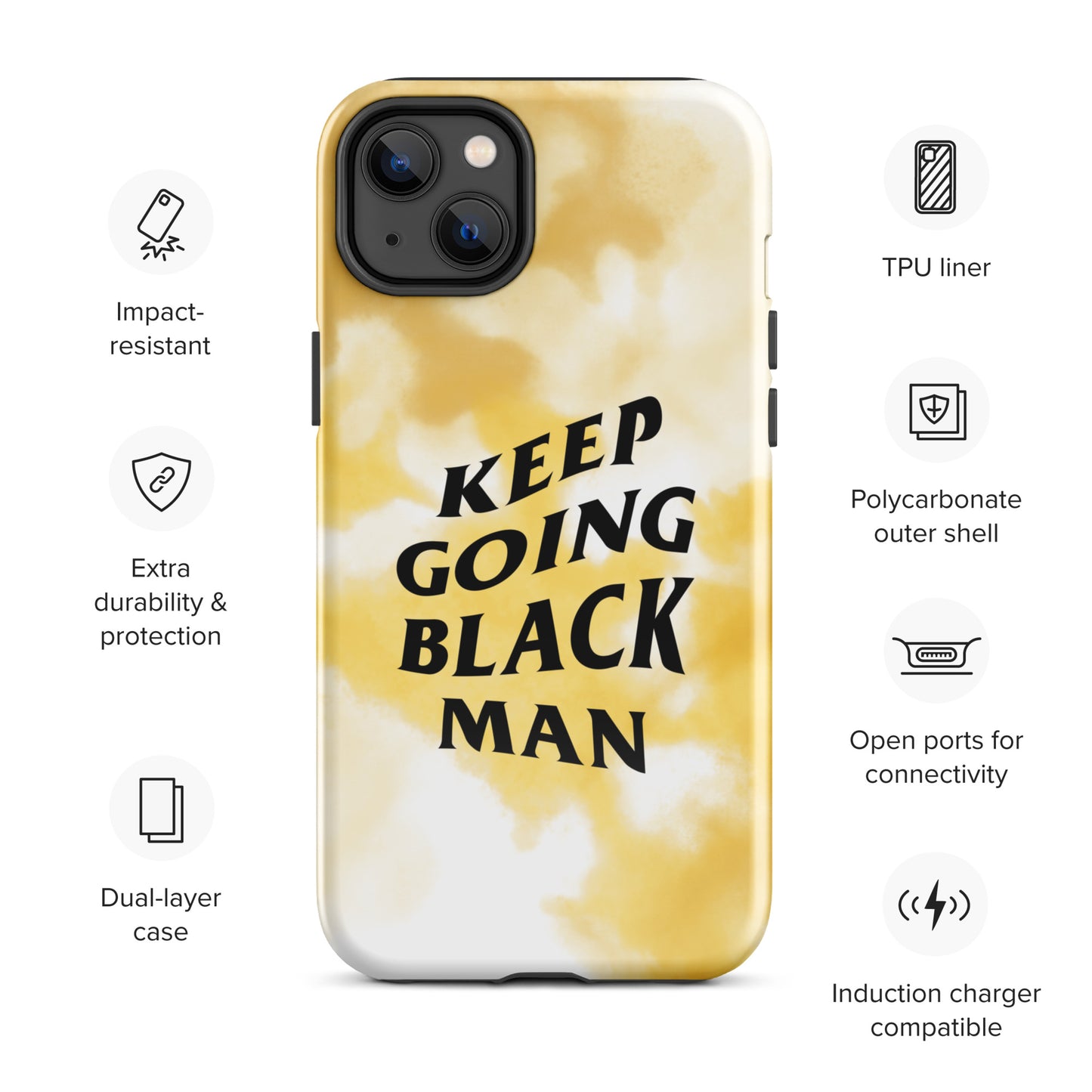 Keep Going Black Man Tough Case for iPhone®