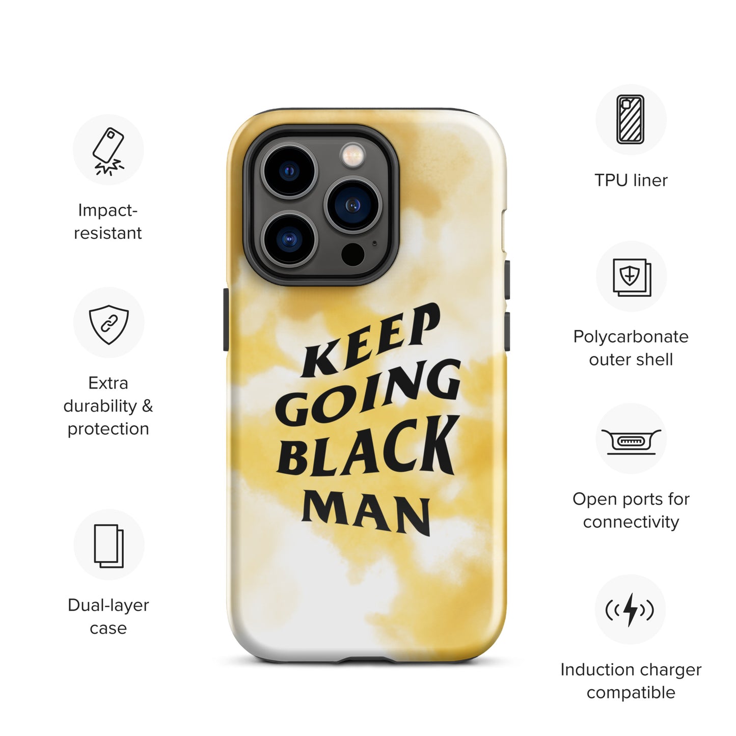 Keep Going Black Man Tough Case for iPhone®