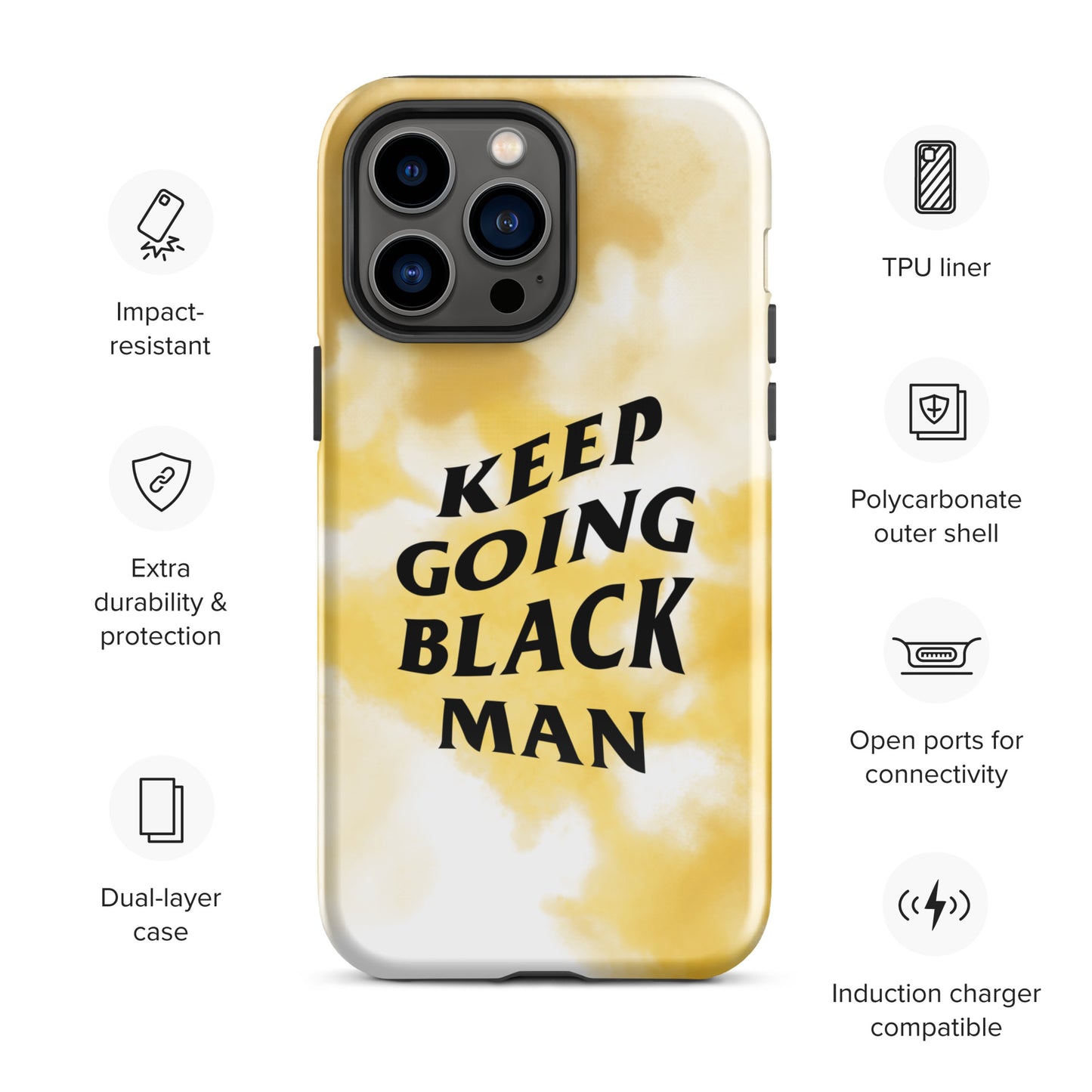 Keep Going Black Man Tough Case for iPhone®