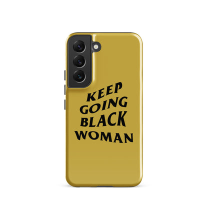 Keep Going Black Woman Tough case for Samsung® (Gold)