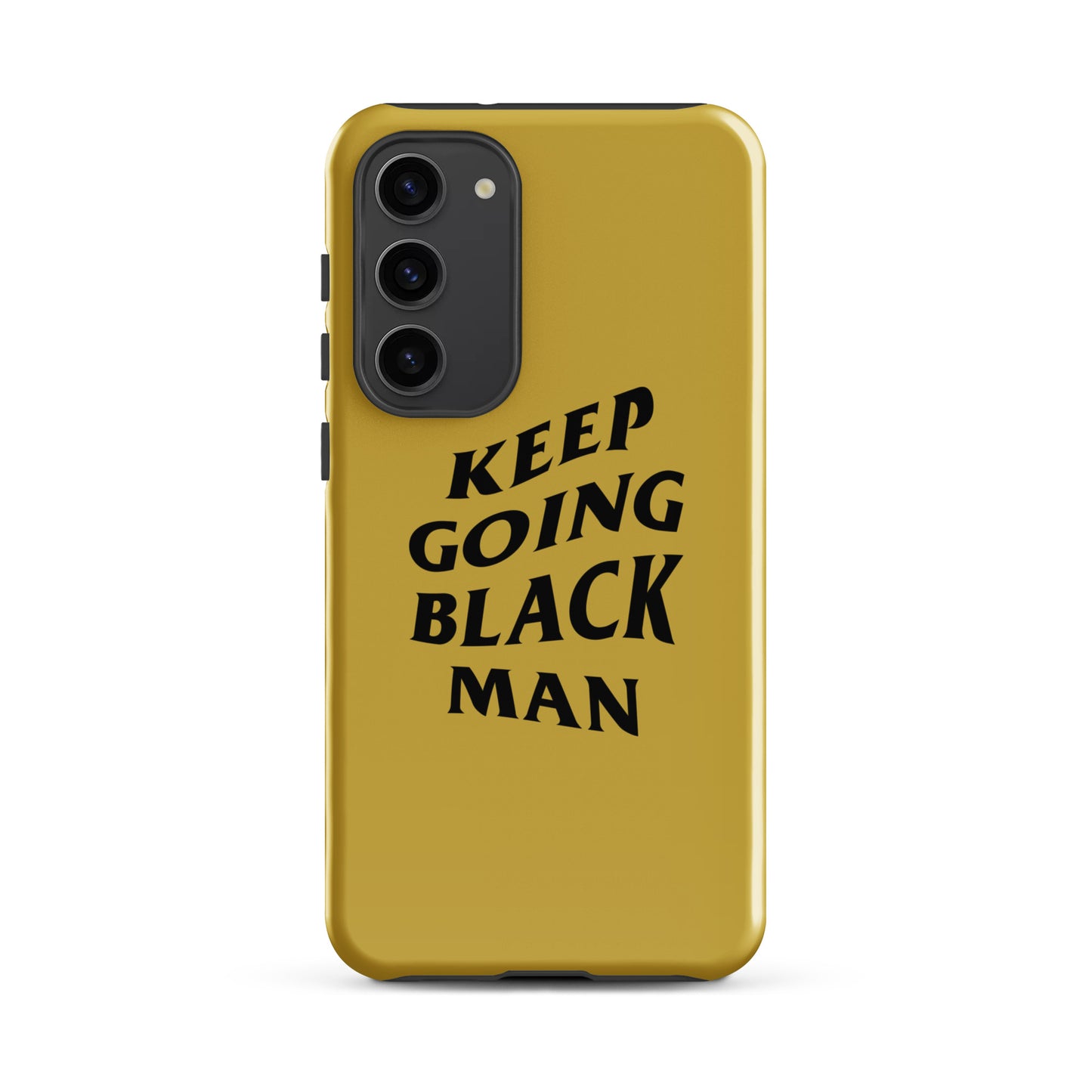 Keep Going Black Man Tough case for Samsung® (Gold)